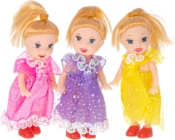 Juego de 3 muñecas pequeñas para casa de muñecas, 10 cm