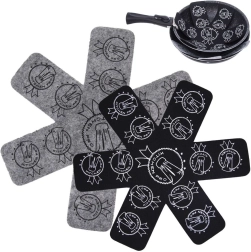 Almohadillas protectoras de fieltro para sartenes de 24 y 32 cm, 2 uds