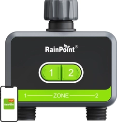 Programador de riego inteligente de doble zona con app RainPoint
