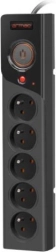 Regleta alargadora con protección contra sobretensiones ARMAC Z5, 5 tomas, cable 5 m, 10 A, negra