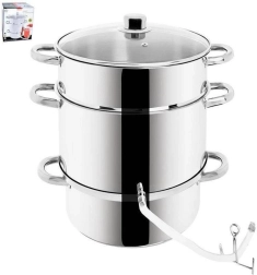 Olla de acero inoxidable para hacer zumo 8 l con vaporera
