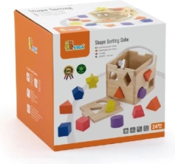 Cubo de madera encajable de formas para niños