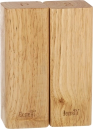 Molinillos de sal y pimienta de madera de caucho 5,5 × 5,5 × 15 cm BERRETTI