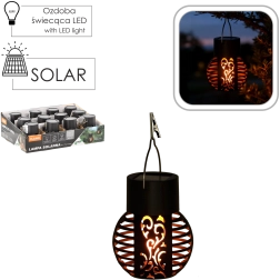 Farol colgante solar con efecto llama, negro, 7 × 7 × 9 cm