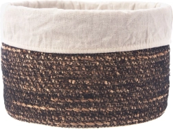 Cesta de almacenamiento tejida a mano con forro textil extraíble 20 × 13 cm