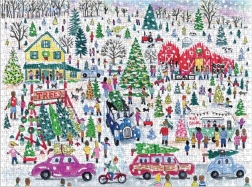 Puzzle Galison granja con árboles de Navidad 1000 piezas