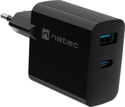 Natec Ribera GaN cargador de pared 1x USB-A + 1x USB-C 45W negro
