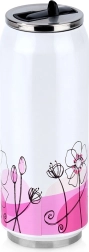 Taza térmica con forma de lata 500 ml con motivo floral