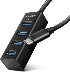 Axagon HUE-M1C mini hub USB-C metálico 4× USB-A (USB 3.2 Gen 1), cable 20 cm