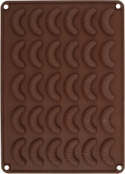 Molde de silicona para galletas en forma de cuernitos, naranja – 30 uds.