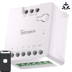 Interruptor inteligente Wi‑Fi SONOFF MINI‑D con soporte MATTER (CA/CC 12–48 V, contacto seco)
