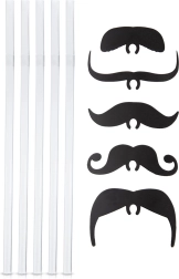 Set de pajitas flexibles con bigotes, 5 uds.
