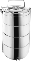 Fiambrera térmica de acero inoxidable de 4 niveles 4×900 ml