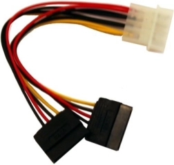 Cable de alimentación MOLEX a 2× SATA, 0,15 m