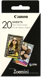 Papel fotográfico ZINK 5×7,6, 20 hojas