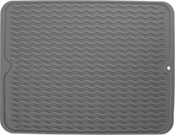 Alfombrilla de escurrido de silicona para vajilla 40 × 30,5 cm – gris