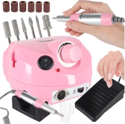 Fresadora eléctrica para uñas 35 000 rpm con juego de 6 brocas, rosa