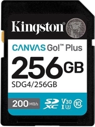 Tarjeta de memoria SD 256 GB Kingston Canvas Go Plus 200/160 MB/s C10 U3 V30