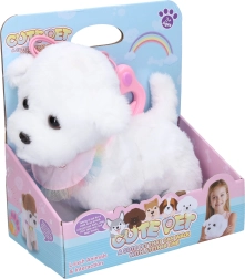 Perro de peluche caminante con mando con cable 22 cm