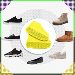 Fundas de silicona impermeables para zapatos, antideslizantes, talla M, amarillas