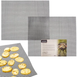 Alfombrilla de parrilla de malla de teflón 40 × 33 cm, 2 uds