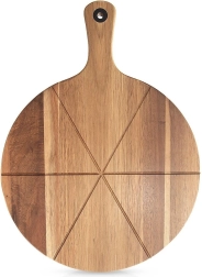 Tabla de pizza de madera con mango 43,5 × 32 cm