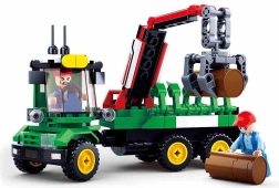 Sluban Granja Tractor con remolque para troncos