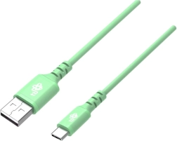 Cable de silicona USB–USB‑C de 1 m, verde, carga rápida