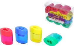 Sacapuntas doble con depósito transparente