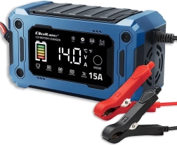 Cargador microprocesado 12 V 15 A con reparación y mantenimiento, LCD, para AGM, GEL y LiFePO4