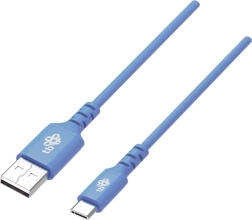 Cable de silicona USB–USB‑C de 1 m azul con soporte Quick Charge