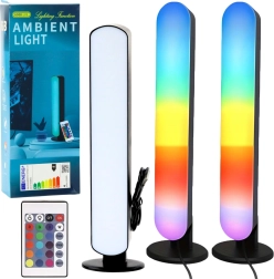 Juego de lámparas RGB LED ambientales para escritorio con mando a distancia – 2 uds