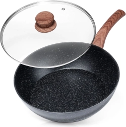 Sartén de granito con tapa de vidrio BLACK&WOOD 28 cm, 3,5 l