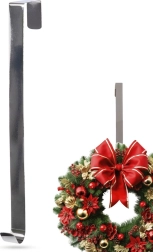 Colgador metálico plateado para corona de 30 cm