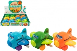 Avioncito de cuerda con ojos – alas aleteantes, plástico 8 cm, surtido de colores