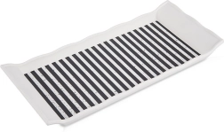 Bandeja de servir rectangular 29,5 × 13 cm con rayas en blanco y negro