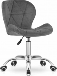 Silla de oficina giratoria con respaldo ancho de terciopelo gris