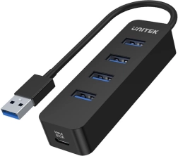 Unitek uHUB Q4 hub USB activo 4× USB‑A 3.0 con alimentación de 10 W