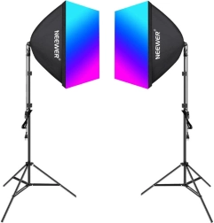 Kit Neewer NK800 con softboxes dobles y bombillas RGB