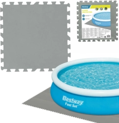Bestway alfombrilla protectora de espuma para piscina 50 × 50 cm, gris