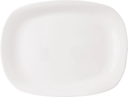 Plato de servir rectangular de vidrio blanco 28 × 21 cm