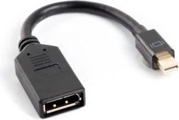 Adaptador de Mini DisplayPort a DisplayPort en cable de 10 cm negro