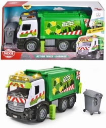 Camión de basura Mercedes con luz y sonido, 26 cm