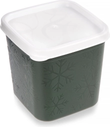 Recipiente de plástico para alimentos con tapa 380 ml verde