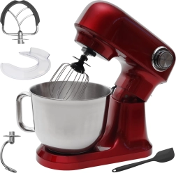 Robot de cocina planetario Bauerkraft con bol de 5 l, 1500 W, rojo