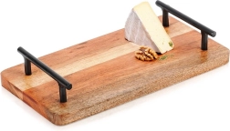 Bandeja de servicio de madera con asas 30 × 15,5 cm