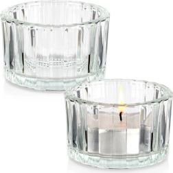 Portavelas de vidrio para velas de té 5,7 cm, set de 2 uds.