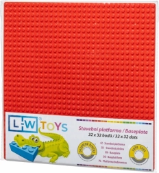 Placa base de construcción 32×32 roja