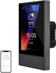 Panel mural Wi‑Fi inteligente SONOFF NSPanel para control del hogar (negro, 120 mm)