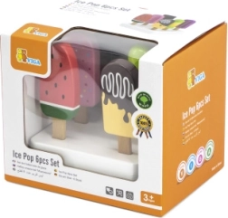 Juego de helados de madera Viga con soporte, 6 uds